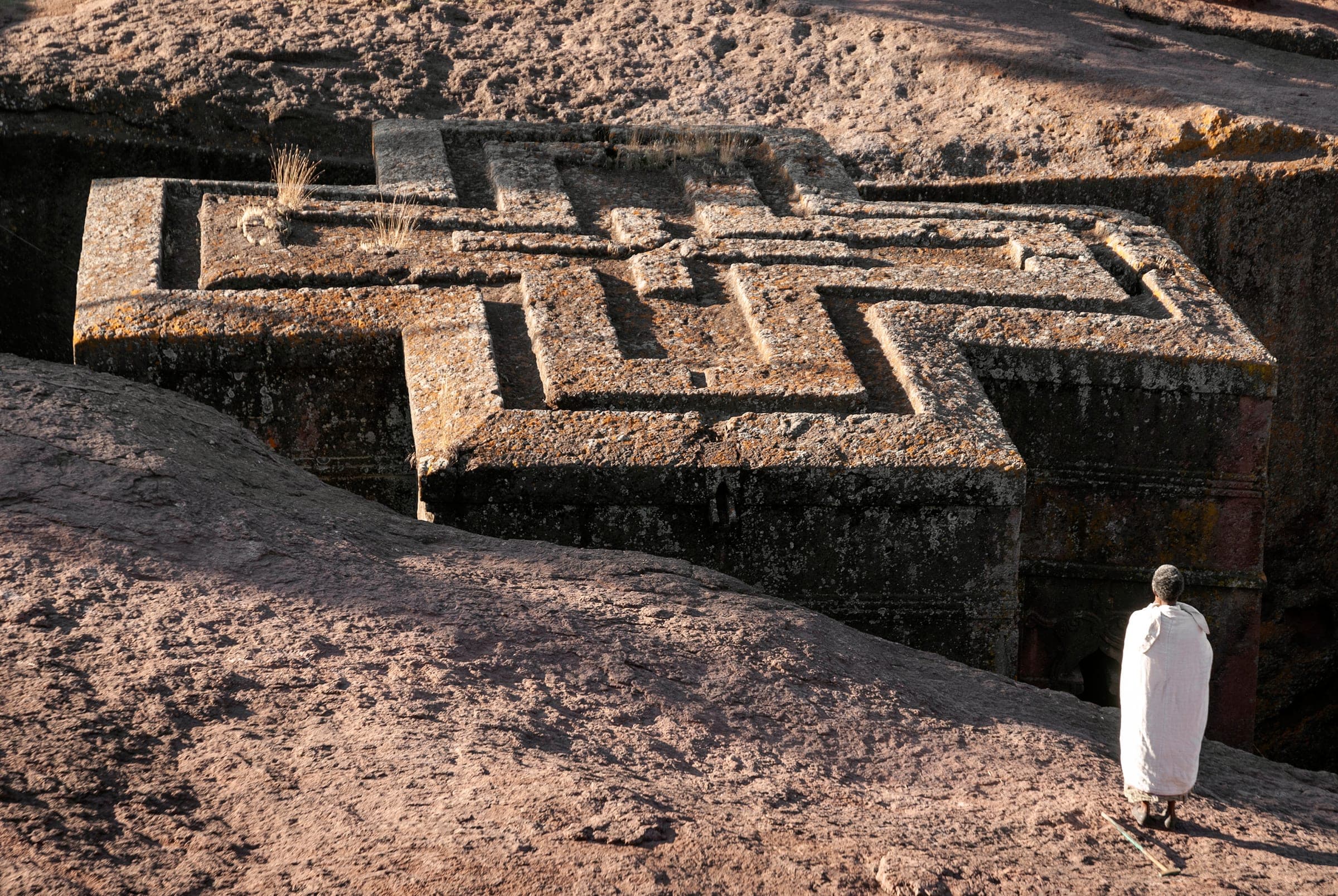 Kreuzförmige Felsenkirche von Lalibela – aus dem lebendigen Fels gehauene Kirchenanlage aus dem 12. Jahrhundert, UNESCO-Welterbe Äthiopien