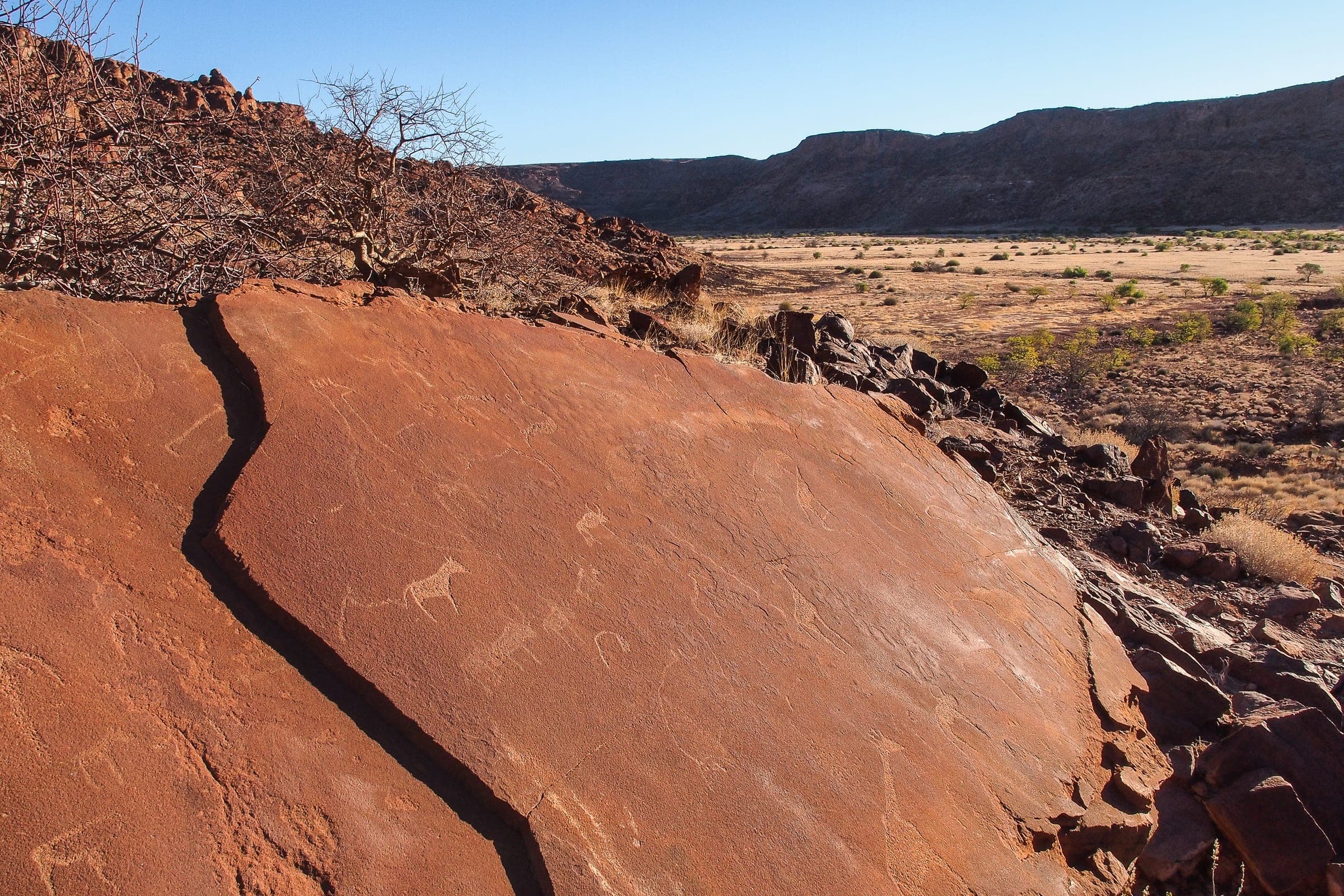 Twyfelfontein Felszeichnungen in Damaraland Namibia – prähistorische Petroglyphen, UNESCO-Welterbe