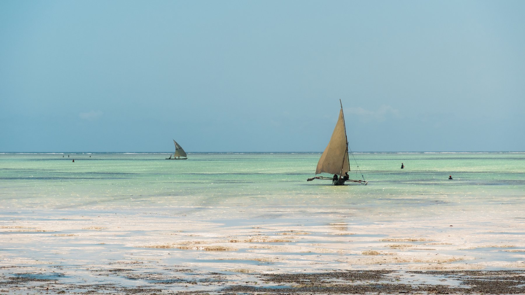 Sansibar Sandbank mit Dhow-Booten – Ausflug
